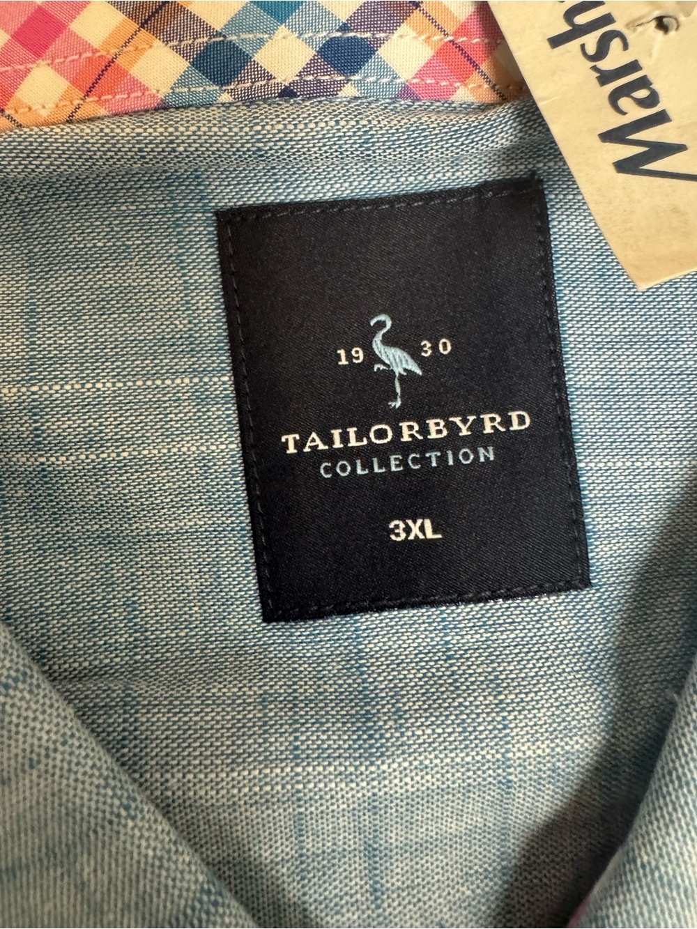Men’s Tailorbyrd Collection button-down shirt flight blue. New. Sz 3XL - Picture 3 of 6
